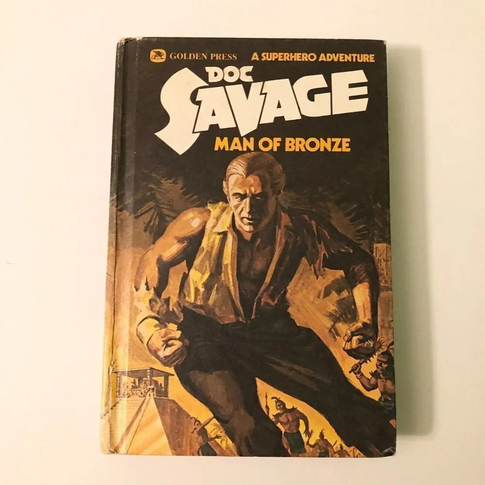 Vtg 1975 Doc Savage Man of Bronze Superhero Kenneth Robeson Golden Press